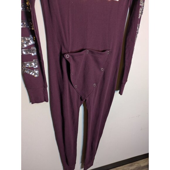 Victorias Secret Pink One Piece Naughty Is The New Nice Maroon Sequins, Size S - Picture 5 of 10